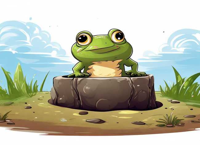 少儿成语故事简笔画；儿童简笔画-井底之蛙,了解成语的寓意和掌握绘画技巧