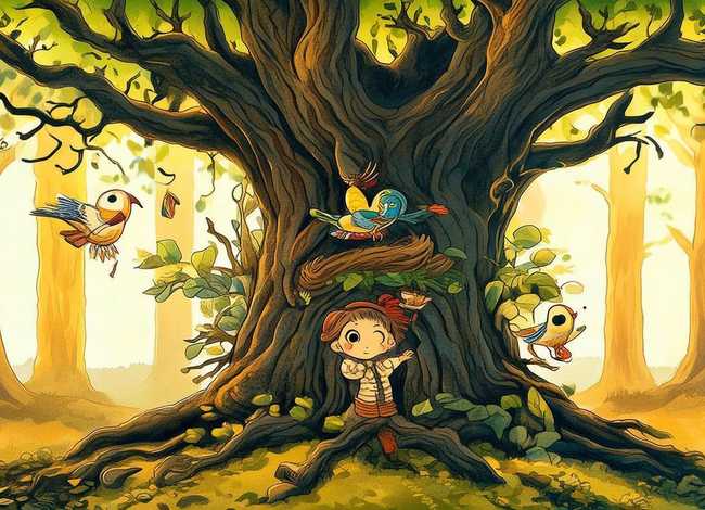 鉴赏幼儿故事鸟树（幼儿童话故事-鸟窝里的树）