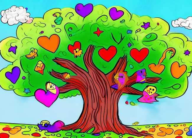 鸟树儿童画；儿童画一棵树怎么画