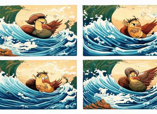 中国民间传说故事儿童画、精卫填海四幅图手抄报 手抄报简单又漂亮