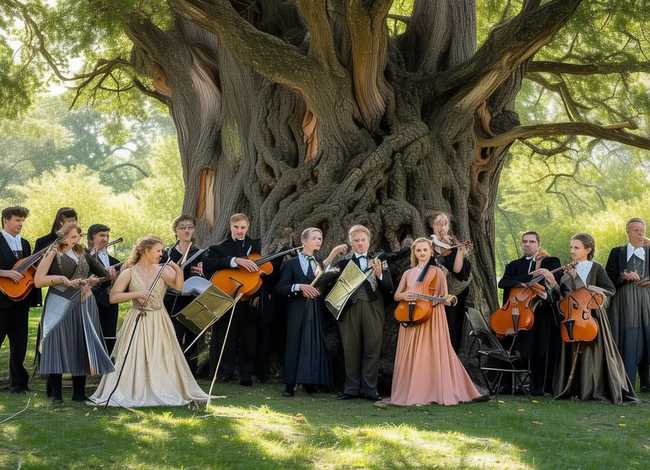 老树的故事；课文老树的故事这些身穿礼服的音乐家指什么