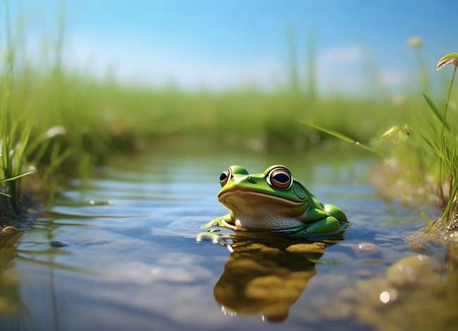 井底之蛙的图片大全 成语故事井底之蛙图片