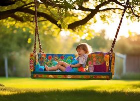 儿童荡秋千图片 自制儿童秋千的方法