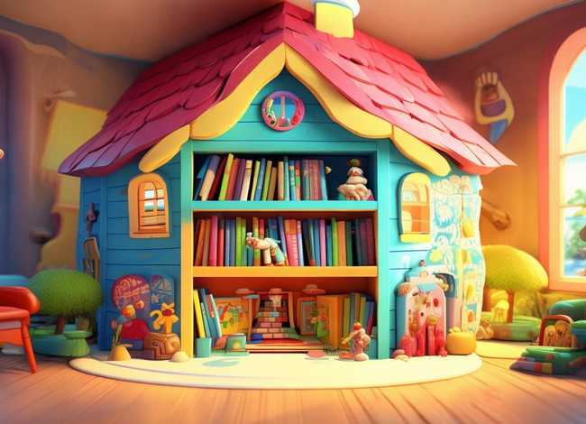 书柜 儿童画（房子儿童画效果图）