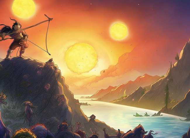 儿童故事配图后羿射日(嫦娥奔月的故事) 儿童故事配图后羿射日(嫦娥奔月的故事)