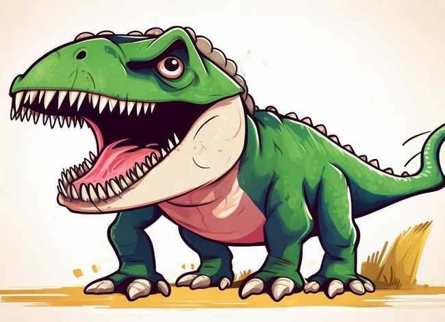 霸王龙儿童画；霸王龙怎么画儿童画