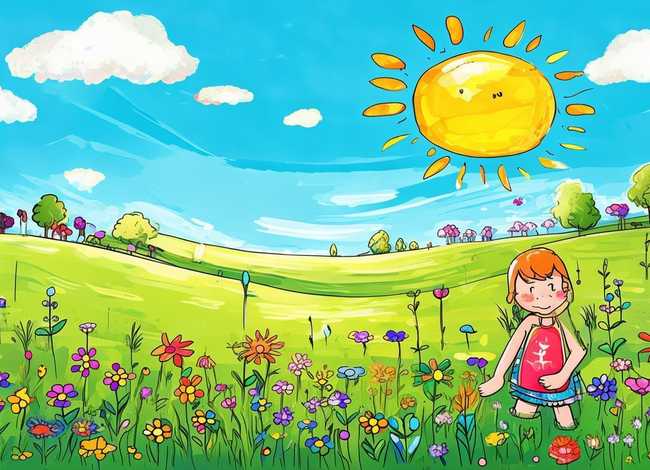 儿童图画春天的图画，春天的简笔画