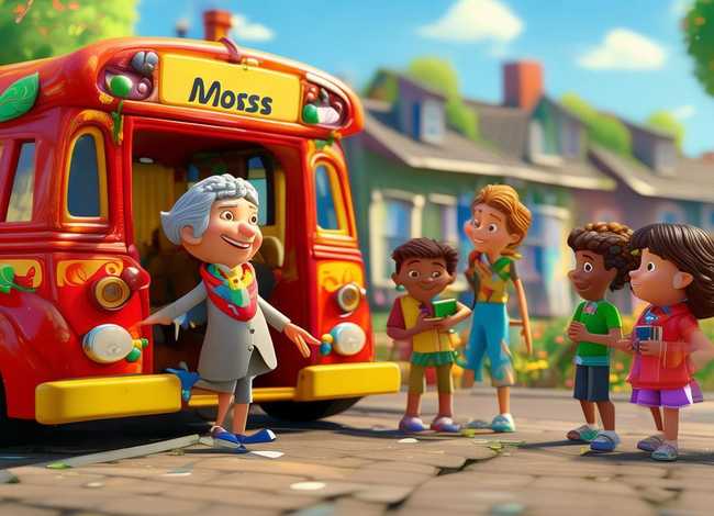 中英文故事在线听 中英文双语绘本故事《A Bus for Miss Moss》
