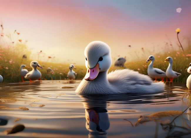 儿童故事加配图（丑小鸭故事流程图）