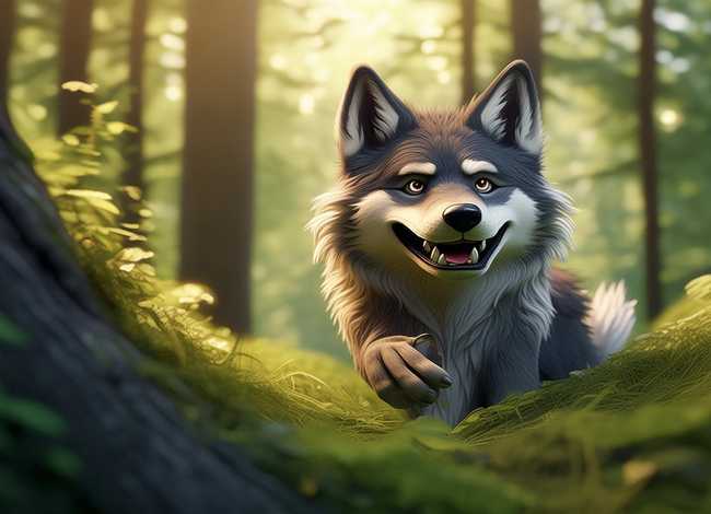 儿童故事漫画版,「漫画」捡了东西的狼-出山 儿童故事漫画版,「漫画」捡了东西的狼-出山