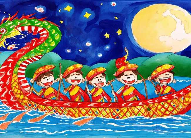 端午节儿童画简单又漂亮 - 端午节的简笔画