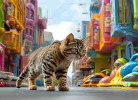 野猫的城市故事表演、幼儿园大班教具图片野猫的城市