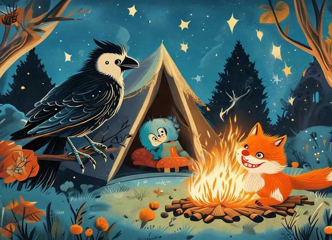 儿童故事乌鸦和狐狸视频、有趣的睡前故事