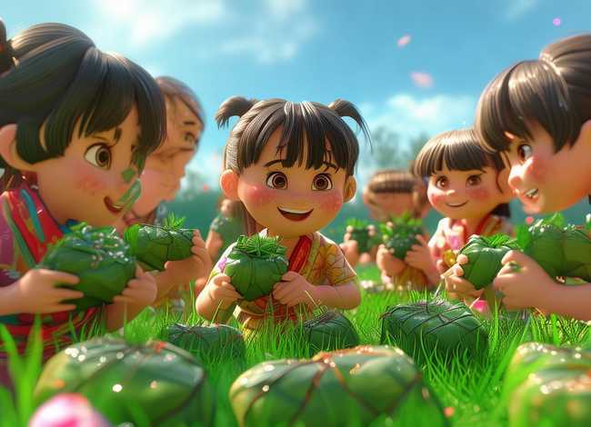 端午节儿童故事背景视频 - 粽子的动漫情节