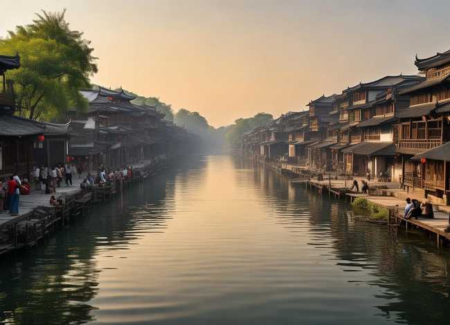 清水的古诗，“清水穿城过,人家尽枕河”,这句话是什么意思