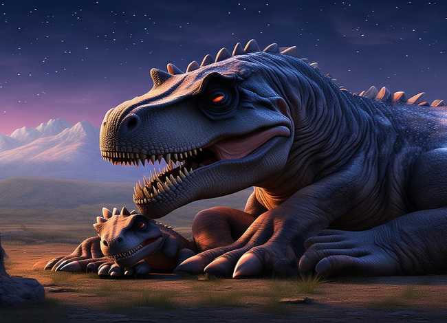 霸王龙睡前故事简短（霸王龙和棘龙宝宝）