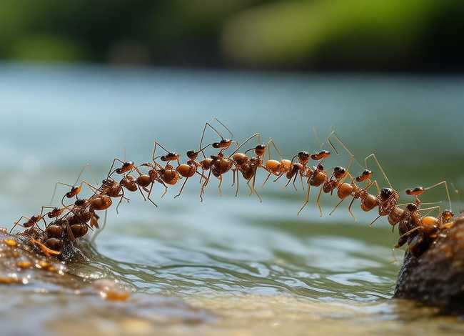 蚂蚁过河震撼视频，蚂蚁是怎么过河的呢