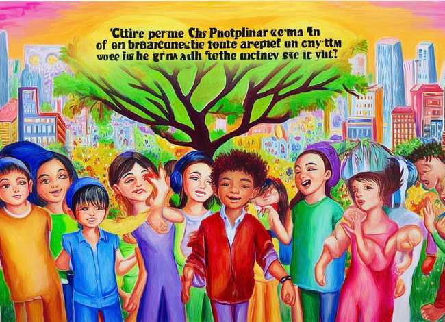 民族团结儿童画，祝福城市发展的诗句