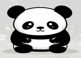 儿童黑白插画图片 外国黑白简笔插画-黑白色的大熊猫上色简笔画要怎么画