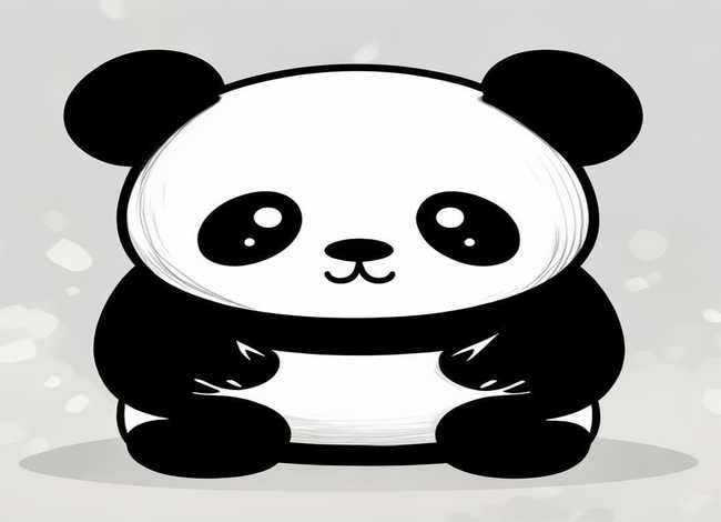 儿童黑白插画图片 外国黑白简笔插画-黑白色的大熊猫上色简笔画要怎么画 儿童黑白插画图片 外国黑白简笔插画-黑白色的大熊猫上色简笔画要怎么画