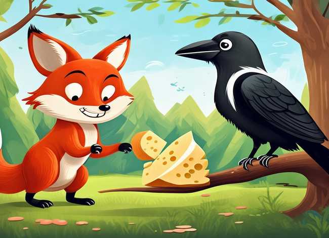 儿童故事ppt免费下载；部编版一年级语文《狐狸和乌鸦》ppt