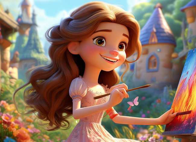 小朋友画画故事;爱画画的公主的故事 小朋友画画故事;爱画画的公主的故事