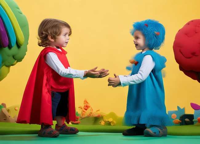 播放少儿节目故事，简单的由2个人的儿童故事表演