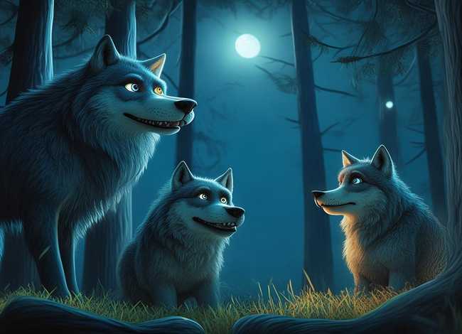 儿童故事三只狼的故事（大灰狼的故事）
