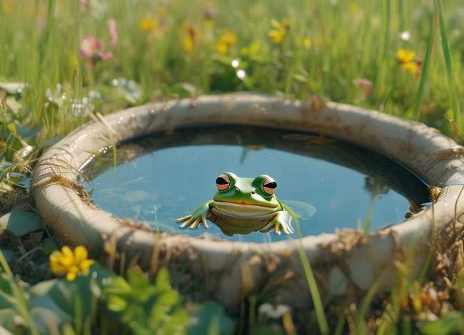 井底之蛙儿童故事写作手法（王湾的作品）