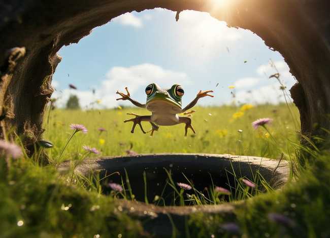 儿童故事井底之蛙的故事，民间童话故事之跳出井底的蛙