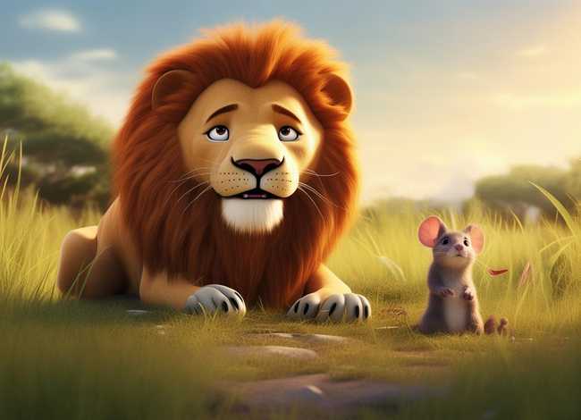 中英幼儿故事 - 中英双语儿童故事-The Lion and the Mouse 狮子和老鼠