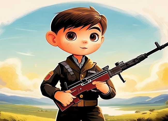故事画作品儿童；关于抗战英雄的儿童画作品