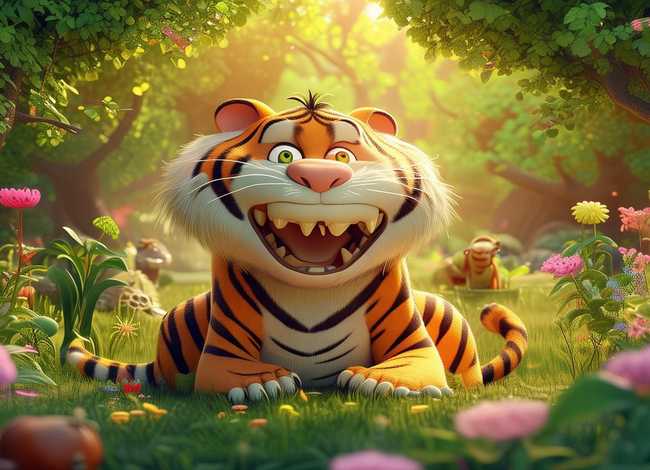 儿童故事3-6岁动画瘪嘴老虎 故事没有牙齿的大老虎的内容
