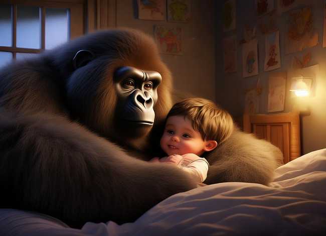 大猩猩小故事,绘本故事-《晚安,大猩猩》 大猩猩小故事,绘本故事-《晚安,大猩猩》