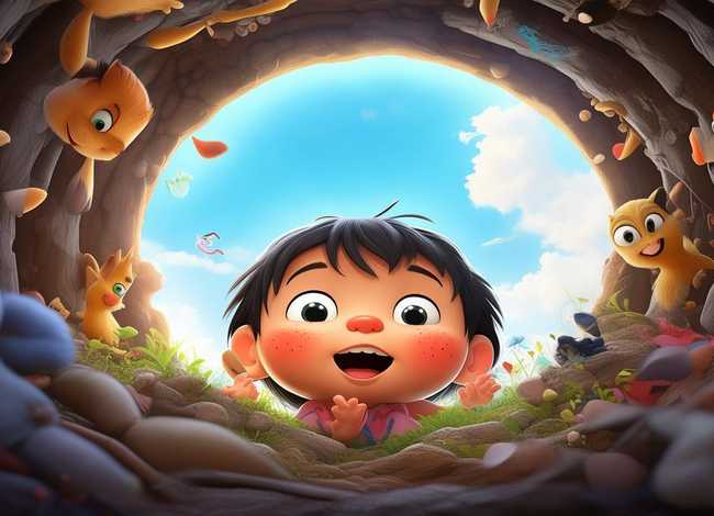 儿童故事简笔画大全色彩丰富、怎么画成语故事坐井观天卡通儿童简笔画教程