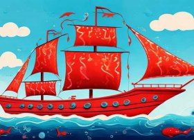 大船儿童画图片欣赏、红色的画怎么画