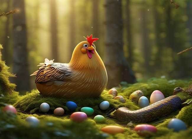 母鸡下蛋童话故事，母鸡和蛇童话故事