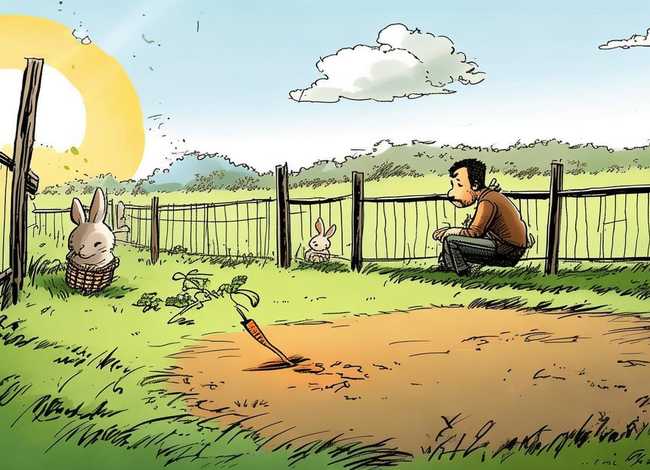 故事情景画图片、我想给这个故事画一个插画-我最喜欢的寓言故事是守株待兔怎么画插图
