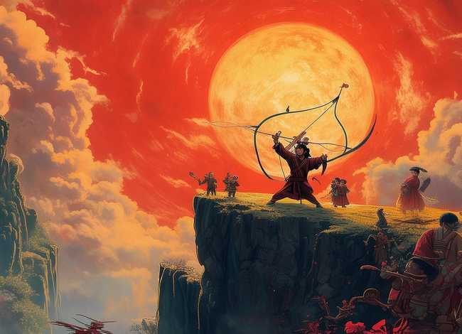 后羿射日儿童绘本；【文学名著·绘本】中国民间故事《后羿射日》