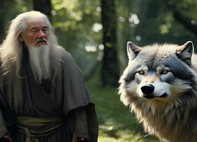 东郭先生和狼的故事免费ppt模板免费版；东郭先和狼的故事