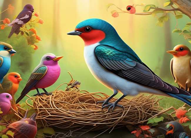 燕子搭窝童话故事；《群鸟学艺》读后感