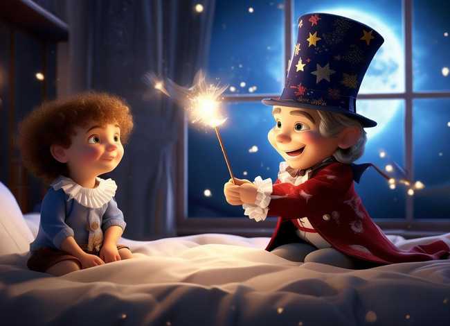 魔术师的故事儿童；睡前故事魔术师