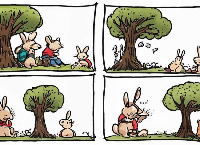 成语故事的画;守株待兔连环画四幅简笔画手抄报 手抄报模板大全 成语故事的画;守株待兔连环画四幅简笔画手抄报 手抄报模板大全