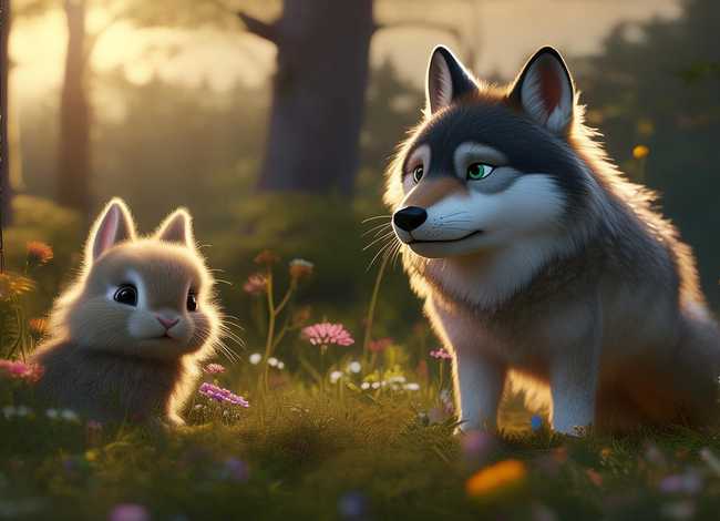 幼儿睡前故事狼和兔子的故事，小兔子和大灰狼的故事睡前故事 关于小兔子和大灰狼的故事睡前故事