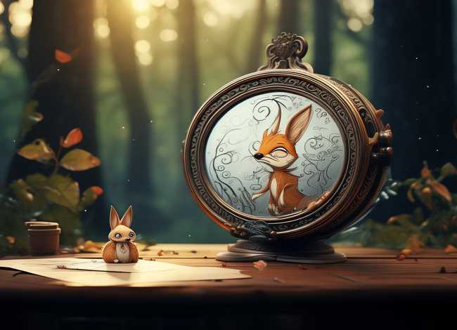 奇怪的镜子故事简笔画;寓言故事的图片简笔画 奇怪的镜子故事简笔画;寓言故事的图片简笔画