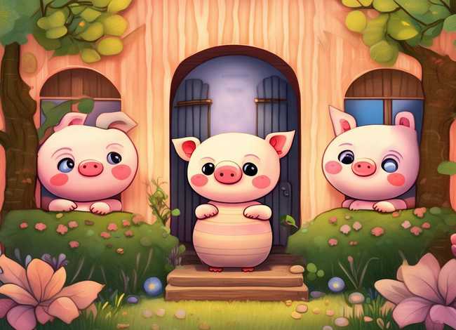童话故事儿童版小猪 - 三只小猪的故事 儿童睡前故事 经典童话故事