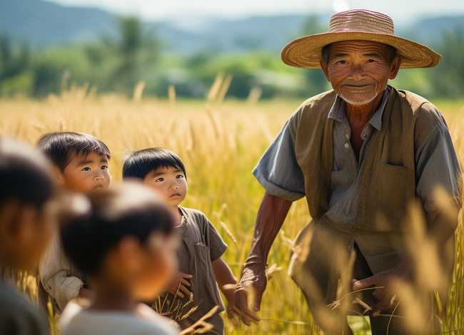 小朋友讲悯农的故事；把古诗《悯农》改写成一个小故事