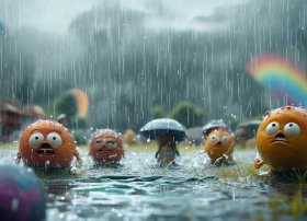 表情故事、求qq表情雨天小故事