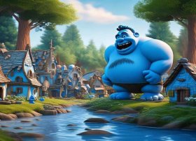 精灵故事书；蓝精灵图画故事书-精灵村的巨人内容简介