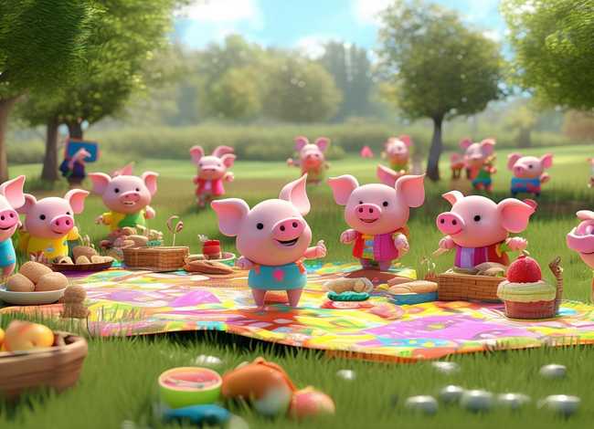 野餐幼儿故事；小猪的野餐,幼儿园故事